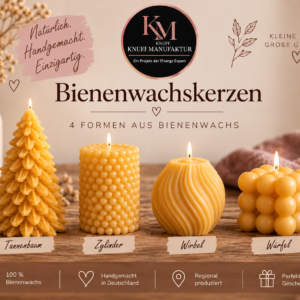 Handgegossenes Bienenwachskerzen-Set